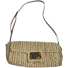 Straw Fashion Vintage Leopard Print Crossbody Bag - Fashionner