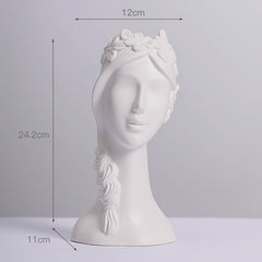 Human Body Ceramic Vase White Matte Artifact Hydroponic Flower Dryer Ornaments