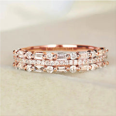 Multilayer Ring Three-layer Fine Circle Line Setting For Women Full Finger Rings Jewelry Gifts