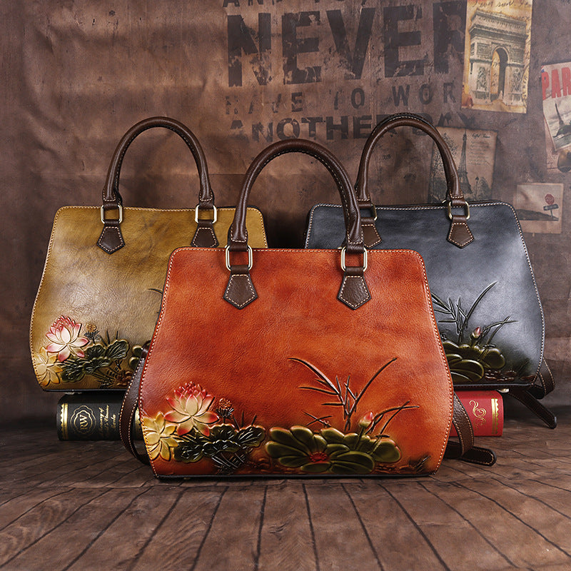 Original first layer cowhide handbags - Fashionner