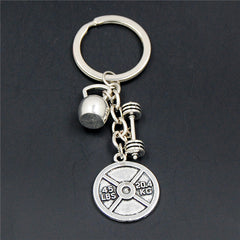 Mini Sports Equipment Keychain Dumbbell Weightlifting Unique Key Pendant