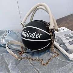 Basketball Shape Handbags and Purses for Women Chain Shoulder Crossbody Bag Girls Ladies HandBags - Fashionner