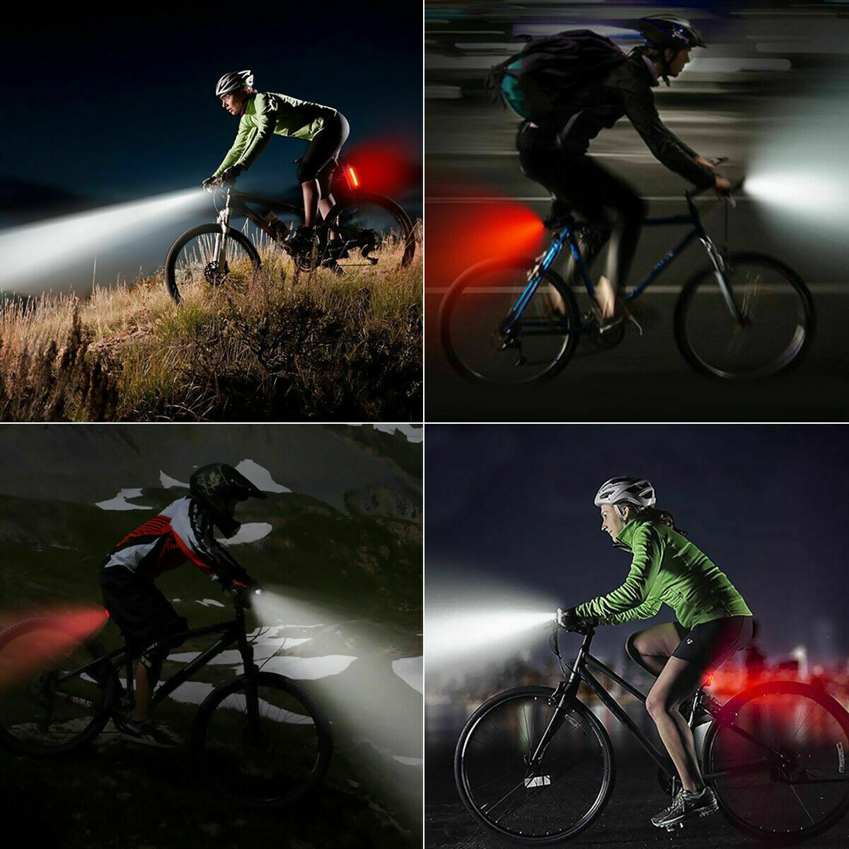 USB Rechargeable LED Bicycle Headlight Bike Head Light Cycling Rear Front Lamp Bike Light Rainproof USB Rechargeable LED bicycle Light - Fashionner