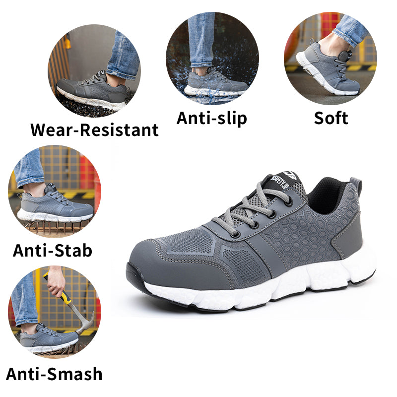 Men's Lightweight Breathable Sports Shoes Safety Shoes Safety Protection Anti-Smash And Anti-Stab Work Safety Shoes - Fashionner