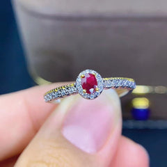 Natural Pigeons-blood Ruby Set 925 Silver Inlaid Rings Ear Studs Pendant Diamond Ring