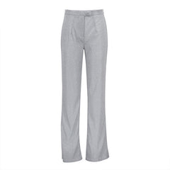 Camisole Slim Straight High Waist Pants Street Glitter Jacket Night Club Suit - Fashionner