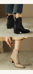 Simple Solid Color And Nude Ankle Boots For Women - Fashionner