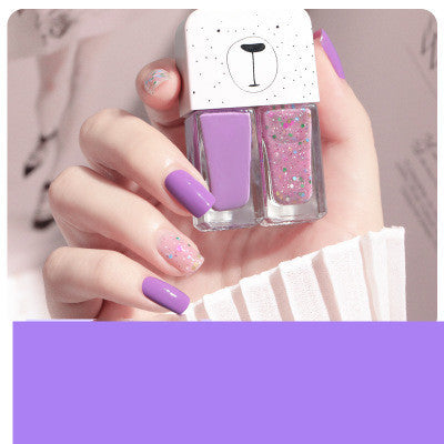 Two In One Nail Polish Set Creative Baking Free Quick Drying Long Lasting No Fade Frosted Double Colored Nail Manicure Oil - Fashionner