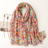 Women's Long Cotton And Linen Scarf - Fashionner
