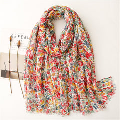 Women's Long Cotton And Linen Scarf - Fashionner
