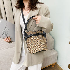 Handheld bucket small bag Korean version crossbody shoulder bag