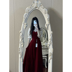 Small Plus Size Wine Red Puff Sleeve Princess High-grade Evening Dress - Fashionner
