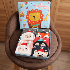 Cute Cartoon Three-dimensional Pure Cotton Mid Tube Christmas Couple Socks - Fashionner