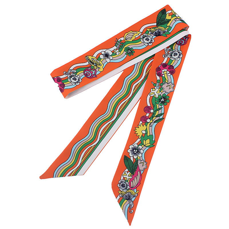 Women's French Flower Wave Imitated Silk Scarves - Fashionner