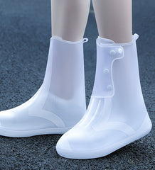New White PVC High Top Reusable Women's Water Resistant Shoes Foot Cover