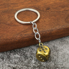 Zinc Alloy Playing Cards Gambler Dice Mahjong Keychain