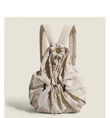 Large Capacity Student Schoolbag Casual Versatile Pleated Nylon Canvas - Fashionner