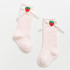 Girls' Stockings Korean Style Ins Bow Baby Princess Socks Long Tube Baby Calf Socks Spring And Autumn Children's Cotton Socks - Fashionner