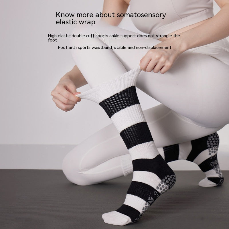 Long Tube Pilates Non-slip Yoga Non-slip Professional Female Pressure Sports Socks Dance - Fashionner