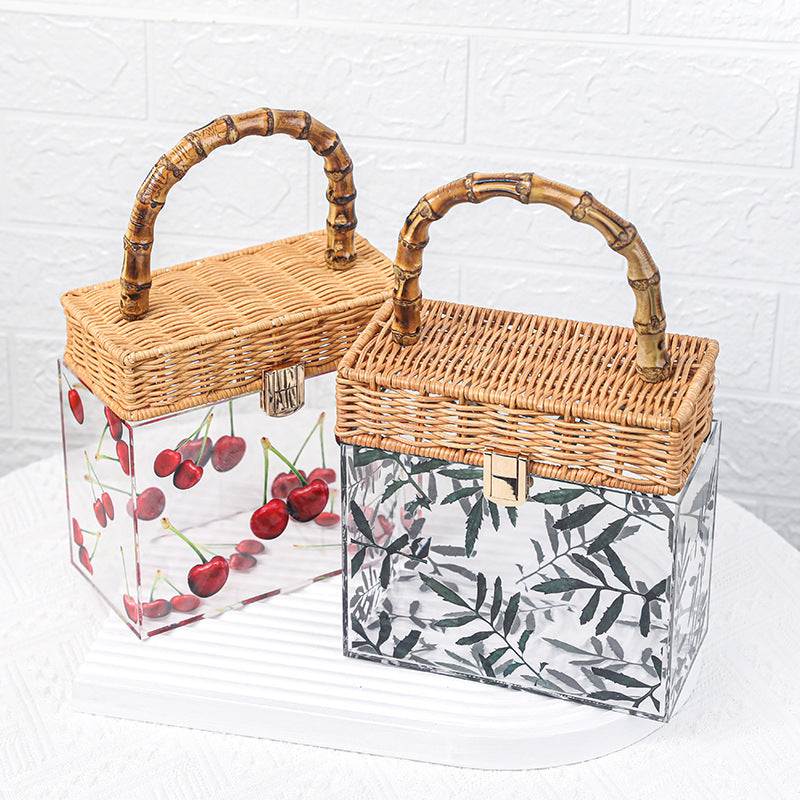 Fashion Women Ice Crush Acrylic Evening Bag Luxury Clutch Purse Elegant Transparent Handbags - Fashionner