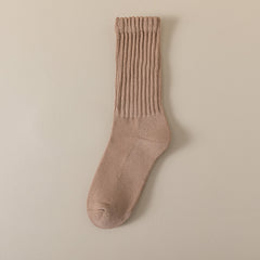 Winter Fleece-lined Thickened Middle Tube Cotton Thermal Terry Long Tube Casual Socks - Fashionner