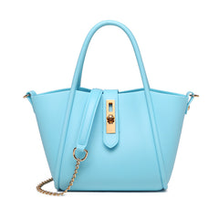 Portable Women's Leather Fashion Vegetable Basket Shoulder Messenger Bag - Fashionner