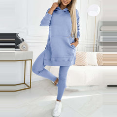 Temperament Commute Loose Hooded Sweater Pants Two-piece Set - Fashionner