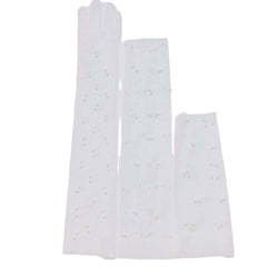 Bridal Wedding Dress Pearl Mesh Gloves White Yarn