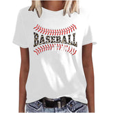 Mother's Day Baseball Women's Various Styles Loose-fitting Pullover Round-neck Short-sleeved T-shirt - Fashionner