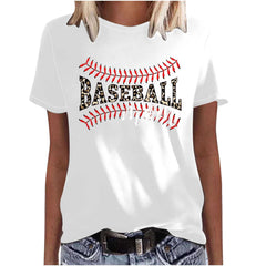 Mother's Day Baseball Women's Various Styles Loose-fitting Pullover Round-neck Short-sleeved T-shirt - Fashionner