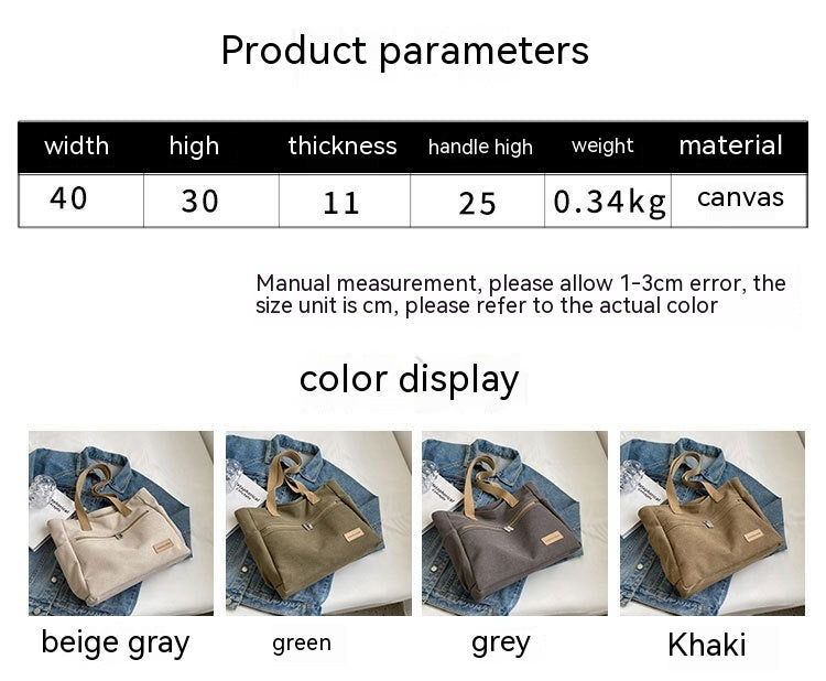 Canvas Shoulder Bags Women's Totes Handbag - Fashionner