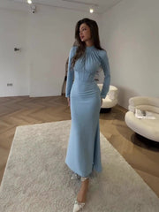 Autumn Fashion Style Long sleeved Rugged Split Irregular Long Dress Women's Dress - Fashionner