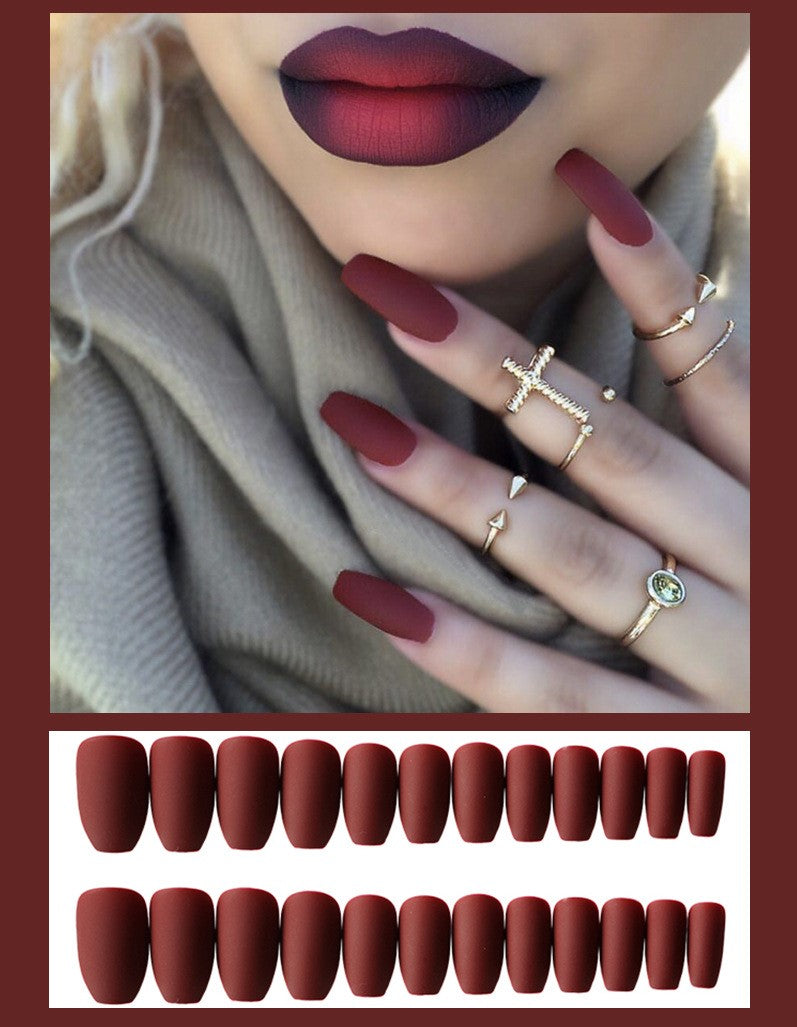 Frosted ballet fake nails - Fashionner