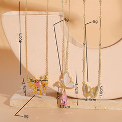 Shell Zircon Butterfly Luxury Pendant Ins Style Niche - Fashionner