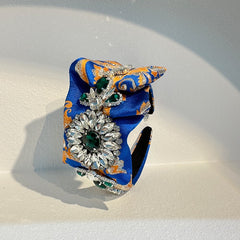 Heavy Industry Handmade Fabric and Diamond Set Fashion Hair Hoops for Women - Fashionner