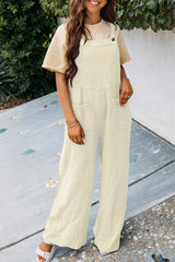 Fashion Square Neck Jumpsuit With Pockets Spring Summer Casual Solid Color Loose Overalls Womens Clothing - Fashionner