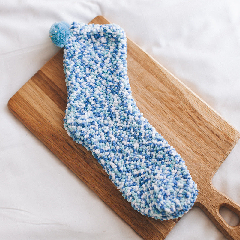 Thickened Fleece-lined Confinement Coral Fleece Sleeping Wear Warm Terry Sleeping Socks - Fashionner