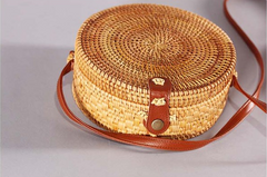 INS CHIC Handmade Crossbody bags Bohemian Straw Bags for Women Little Circle Beach Handbags Summer Vintage Rattan Bag - Fashionner