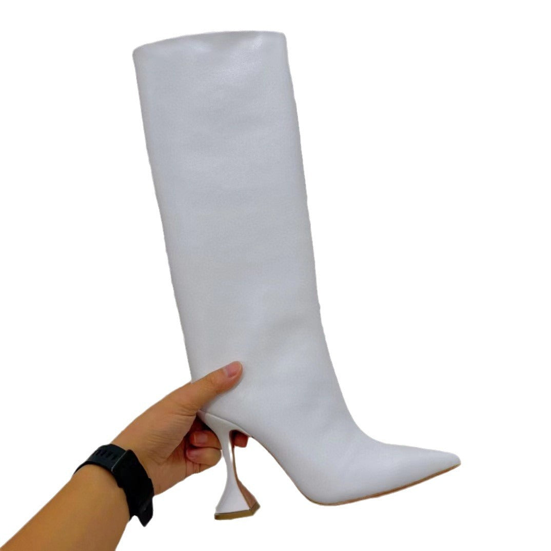 Catwalk Serpentine Side Zipper Pointed Women's High Heels - Fashionner