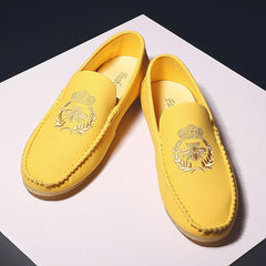 Summer Lok Fu Shoes Men 's Casual Shoes Yellow Wearable Soft Bottom Driving Leather Shoes Men 's Formal Dress Shoes - Fashionner