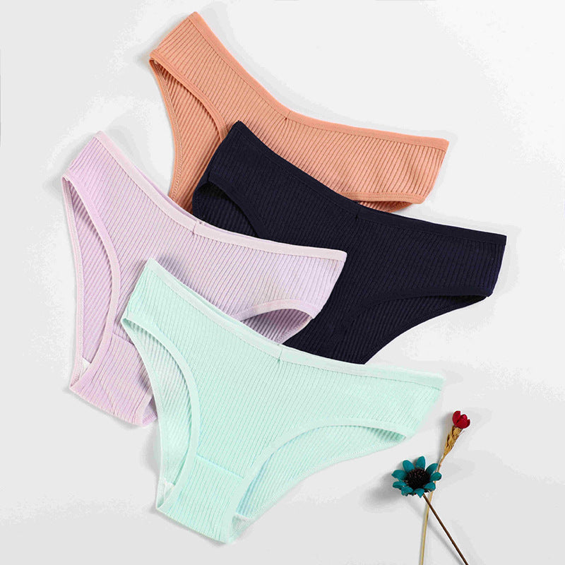 Women's Cotton Breathable Threaded Briefs - Fashionner