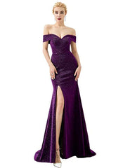 Split banquet women's fishtail evening dress