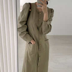 Design Pocket Mid-length Dress Women - Fashionner