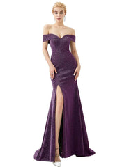 Split banquet women's fishtail evening dress