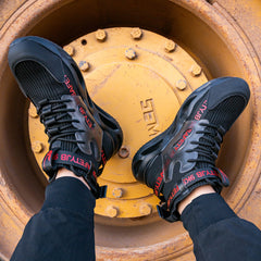 New Style Anti-Smashing Safety Protective Shoes Mesh Breathable Anti-Piercing Work Shoes PU Soft Sole Light Shoes For Men - Fashionner