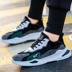 New Men's Anti Smash And Anti Puncture Breathable Work Shoes Steel Toe Cap Protective Shoes Safety Shoes - Fashionner