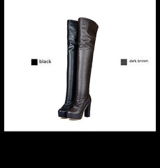 Elastic Force Show Legs Knight Boots Over The Knee - Fashionner