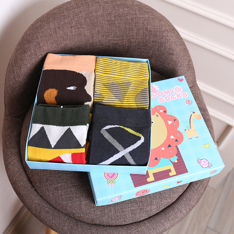 Cute Cartoon Three-dimensional Pure Cotton Mid Tube Christmas Couple Socks - Fashionner