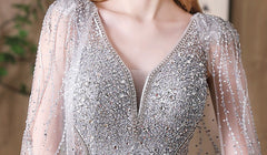 Evening Dress Banquet Slimming Fishtail Host Evening Dress