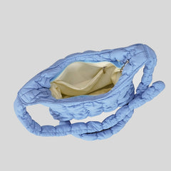 Simple Quilted Bubble Texture Cloud Pleated Handbag For Women - Fashionner